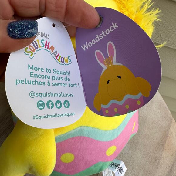 Squishmallows 8" Easter Peanuts Woodstock in Easter Egg with Ears Pastel New - Picture 9 of 11